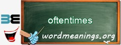 WordMeaning blackboard for oftentimes